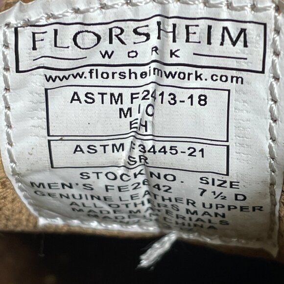 Florsheim Crossover Work Shoes Mens Size 7.5 Brown Leather Steel Toe EH Derby main image 11